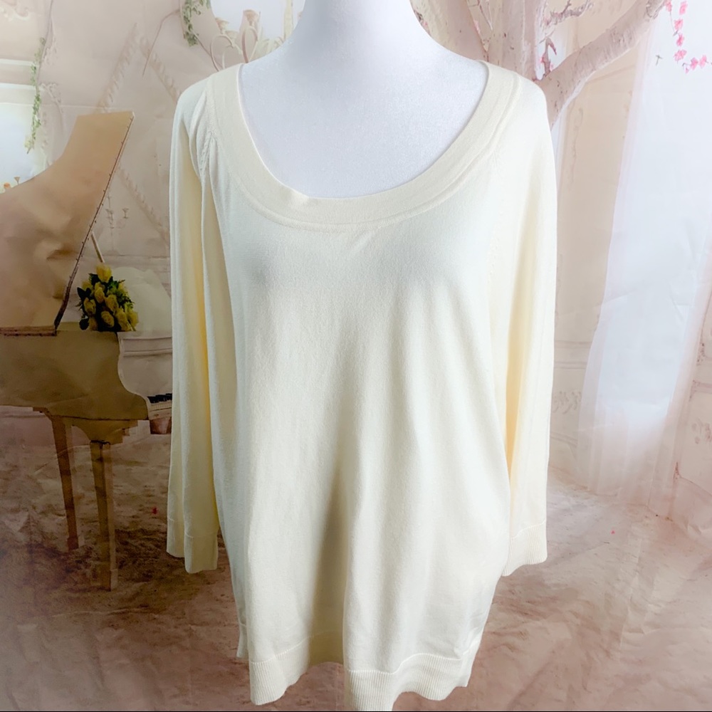 NEW Talbots Round Neck Cream Sweater